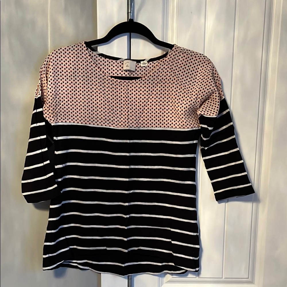 Chic Polka Dot and Striped Top